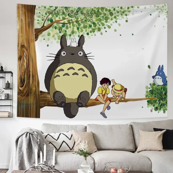 Hayao Miyazaki Totoro Background Cloth Ins Hanging Cloth Anime Hanging Paint Wall Bedhead Tapestry Room Dormitory Wall Cloth 6