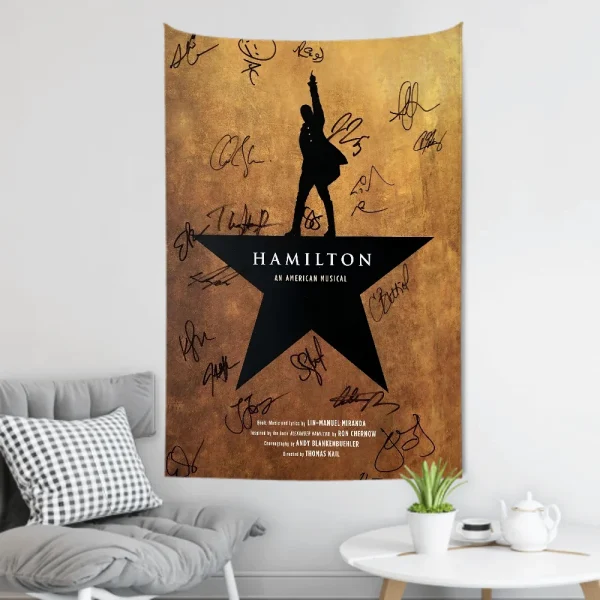 1pc American Musical Hamilton Vintage Tapestry Room Decor Wall Cloth Party Hanging Background Room Decor Baby Room 4