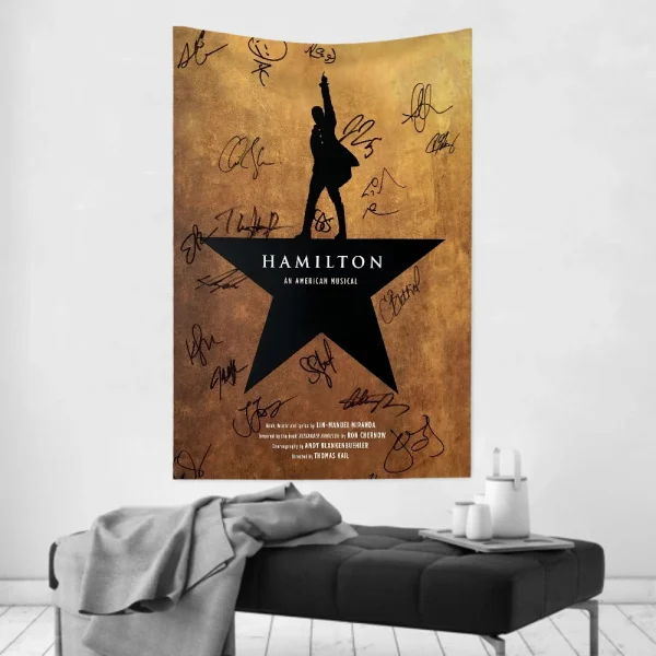 1pc American Musical Hamilton Vintage Tapestry Room Decor Wall Cloth Party Hanging Background Room Decor Baby Room 5