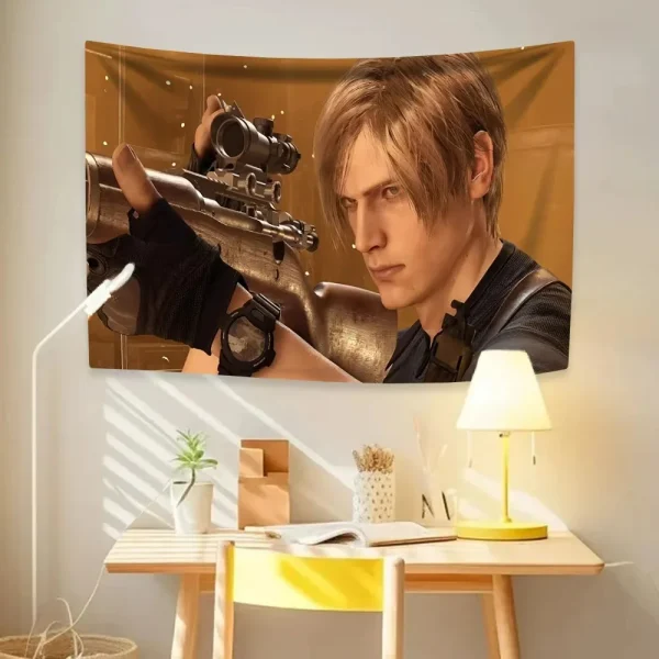 Leon Kennedy American Flag Tapestry Wall Hanging Hippie Home Decor Aesthetic Bedroom Dorm Decor Background Cloth Birthday Gift 4