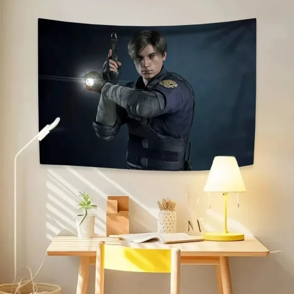 Leon Kennedy American Flag Tapestry Wall Hanging Hippie Home Decor Aesthetic Bedroom Dorm Decor Background Cloth Birthday Gift 5