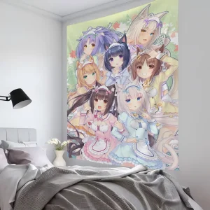 Anime Nekopara Chart Tapestry Room Decor Wall Cloth Party Hanging Background 1