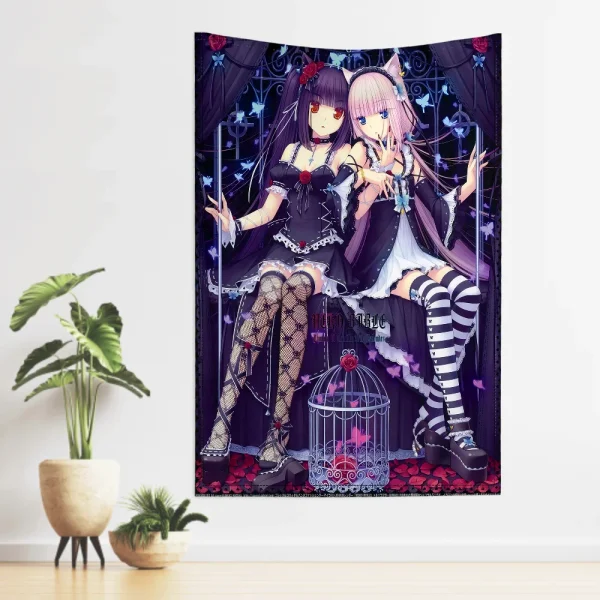Anime Nekopara Chart Tapestry Room Decor Wall Cloth Party Hanging Background 2