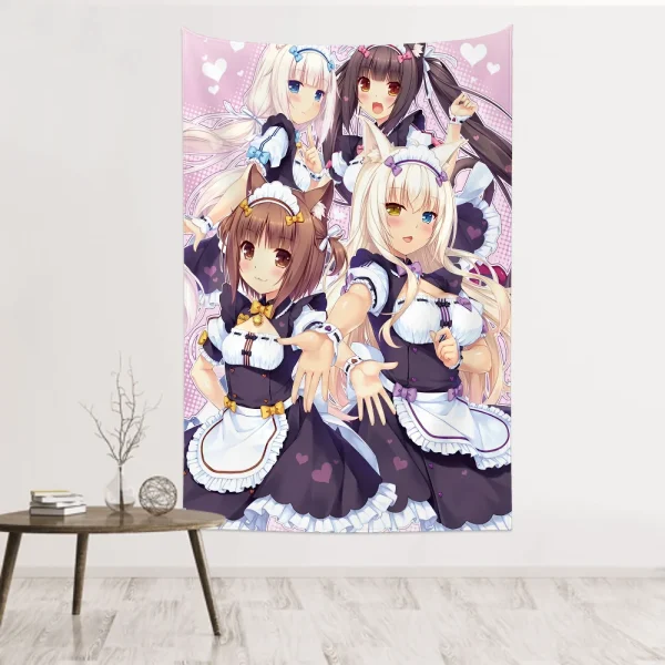 Anime Nekopara Chart Tapestry Room Decor Wall Cloth Party Hanging Background 3