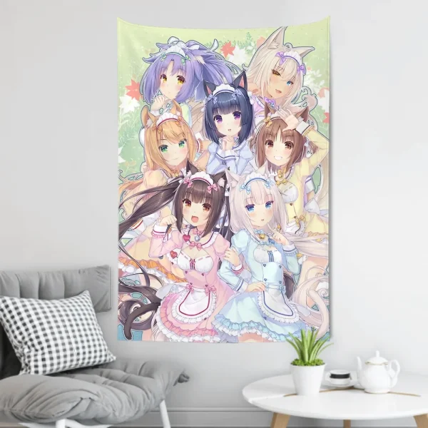 Anime Nekopara Chart Tapestry Room Decor Wall Cloth Party Hanging Background 4