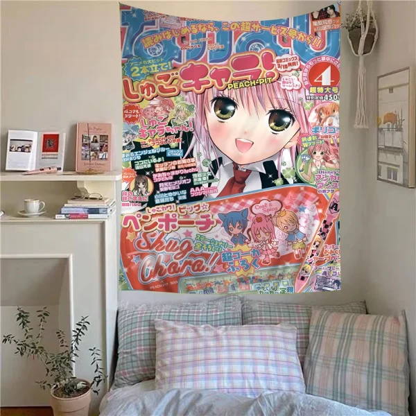 Shugo Chara Japan Cartoon Tapestry Art Science Fiction Room Home Decor Wall Hanging Home Decor 1