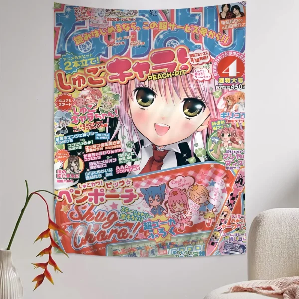 Shugo Chara Japan Cartoon Tapestry Art Science Fiction Room Home Decor Wall Hanging Home Decor 5