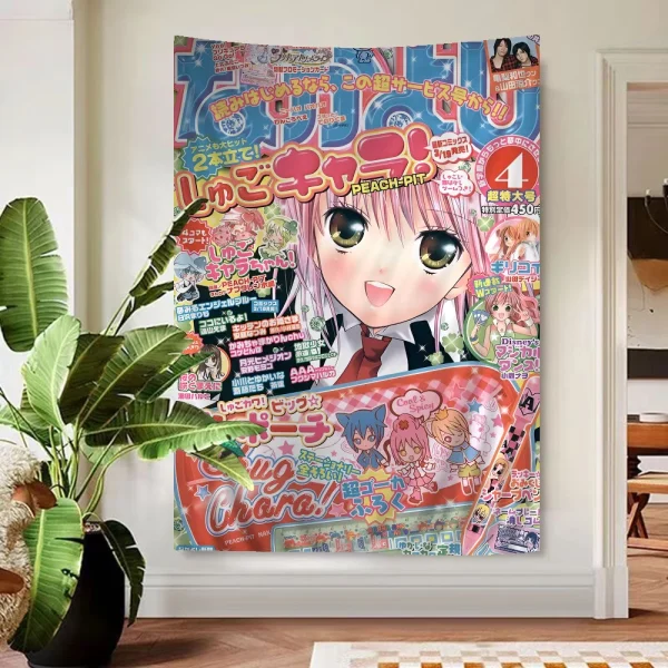 Shugo Chara Japan Cartoon Tapestry Art Science Fiction Room Home Decor Wall Hanging Home Decor 6