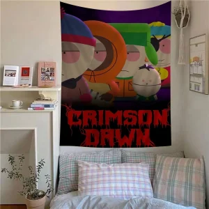 S-South Cartoon Park Tapestry Anime Tapestry Hanging Tarot Hippie Wall Rugs Dorm Wall Hanging Sheets 1