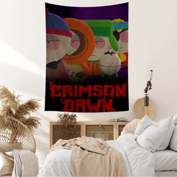 S-South Cartoon Park Tapestry Anime Tapestry Hanging Tarot Hippie Wall Rugs Dorm Wall Hanging Sheets 2