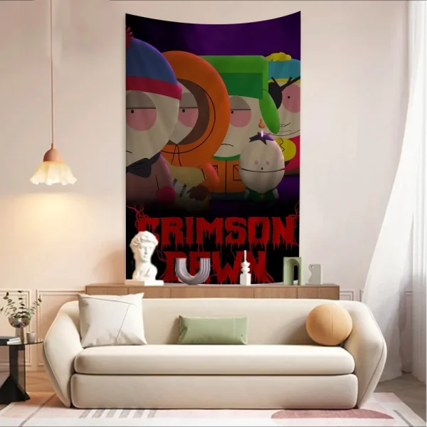 S-South Cartoon Park Tapestry Anime Tapestry Hanging Tarot Hippie Wall Rugs Dorm Wall Hanging Sheets 4