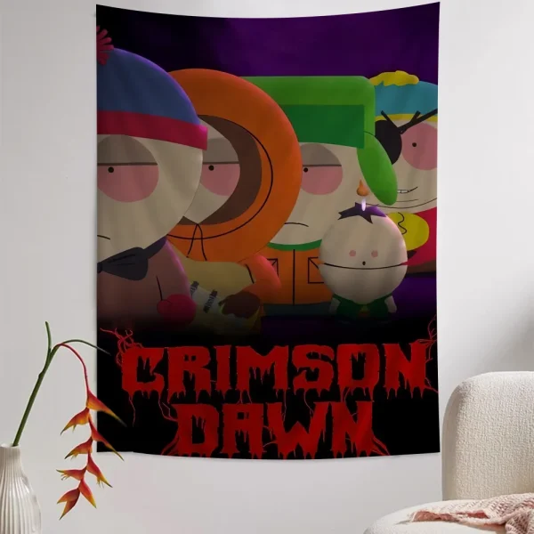 S-South Cartoon Park Tapestry Anime Tapestry Hanging Tarot Hippie Wall Rugs Dorm Wall Hanging Sheets 5