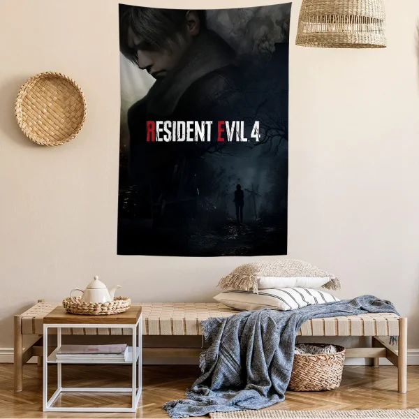 Canvas Painting Game R-RESIDENT EVIL DIY Wall Tapestry for Living Room Home Dorm Decor Wall Art Decor 4