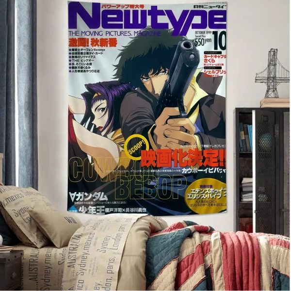 Anime Cowboy Bebop Cartoon Tapestry Wall Hanging Decoration Household Home Decor 4