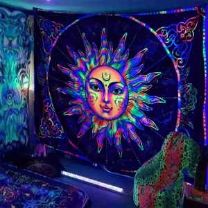 VIKAMA Sun Moon Energy Field Tapestry Illusion Gradient Fabric Bohemian Living Room B&B Room Decoration 1