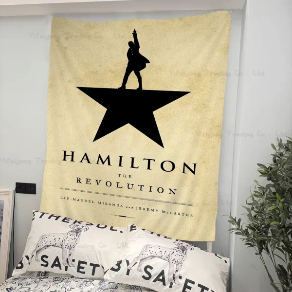 1PC American Musical Hamilton Tapestry Printed Large Wall Tapestry Art Science Fiction Room Home Decor Decor Blanket 2