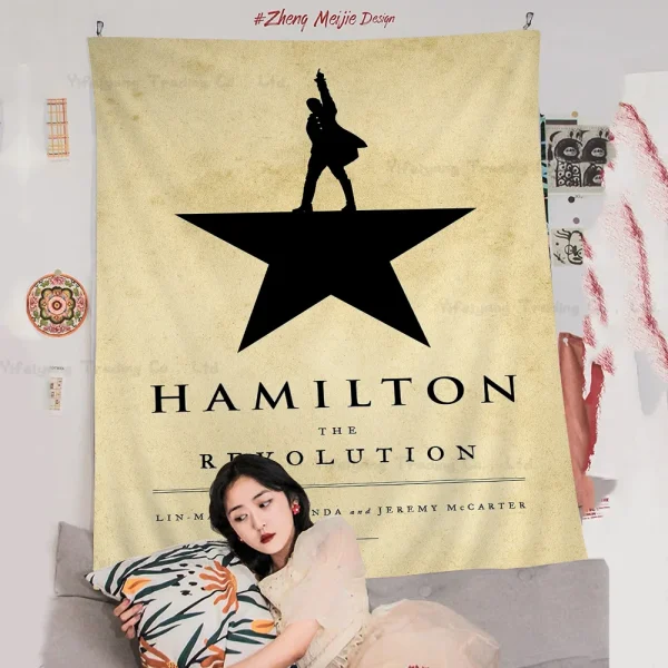 1PC American Musical Hamilton Tapestry Printed Large Wall Tapestry Art Science Fiction Room Home Decor Decor Blanket 3