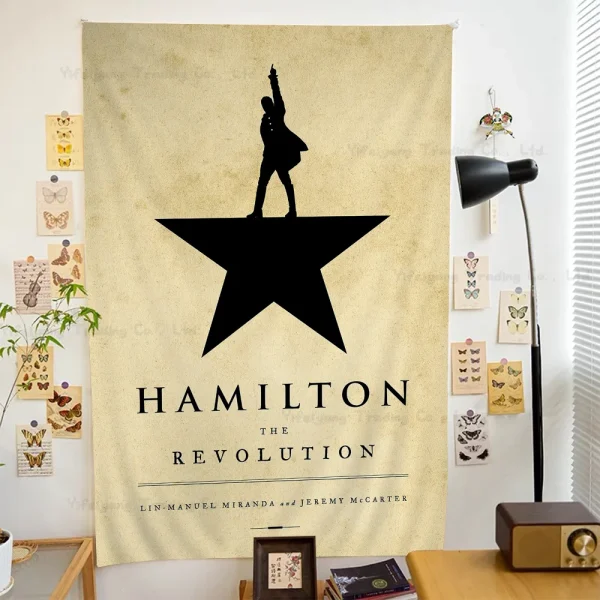 1PC American Musical Hamilton Tapestry Printed Large Wall Tapestry Art Science Fiction Room Home Decor Decor Blanket 5