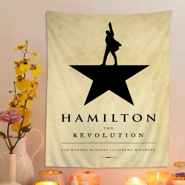 1PC American Musical Hamilton Tapestry Printed Large Wall Tapestry Art Science Fiction Room Home Decor Decor Blanket 6