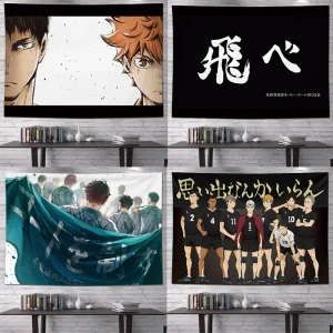 Haikyuu!! Hanging Cloth Background Cloth Dormitory Bedroom Renovation Bedroom Headboard Decoration Wall Curtains Tapestries 1
