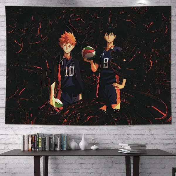 Haikyuu!! Hanging Cloth Background Cloth Dormitory Bedroom Renovation Bedroom Headboard Decoration Wall Curtains Tapestries 2
