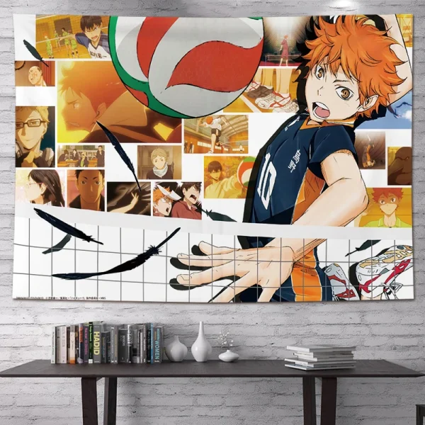 Haikyuu!! Hanging Cloth Background Cloth Dormitory Bedroom Renovation Bedroom Headboard Decoration Wall Curtains Tapestries 3