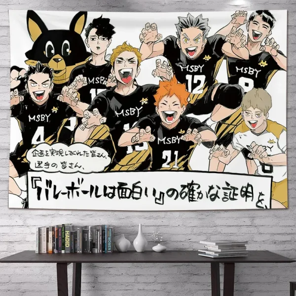 Haikyuu!! Hanging Cloth Background Cloth Dormitory Bedroom Renovation Bedroom Headboard Decoration Wall Curtains Tapestries 4