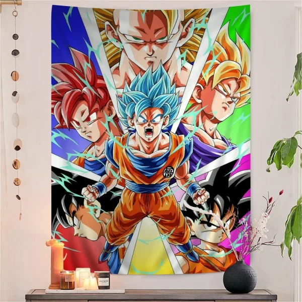 Japanese Anime Dragon Ball Goku Printed Large Wall Tapestry Wall Hanging Decoration Household Decor Blanket 3
