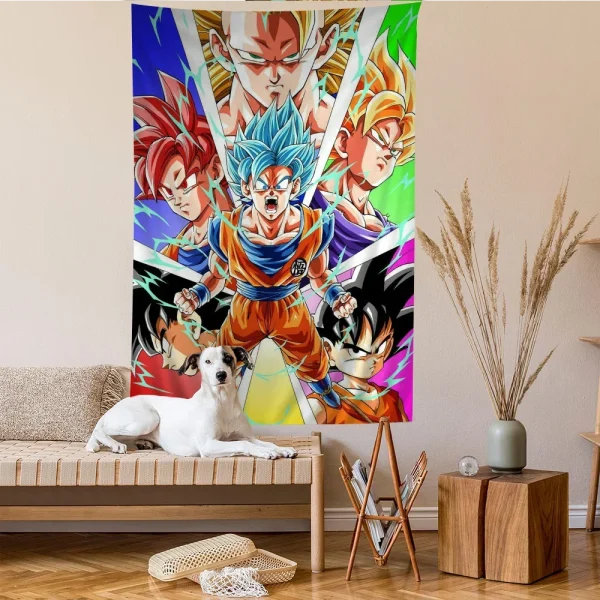 Japanese Anime Dragon Ball Goku Printed Large Wall Tapestry Wall Hanging Decoration Household Decor Blanket 6