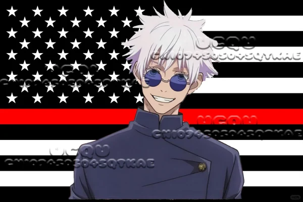New Hot Jujutsu Kaisen American Flag Tapestry Anime Background Decoration Gojo Satoru Dormitory Bedhead Sofa Background Cloth 2