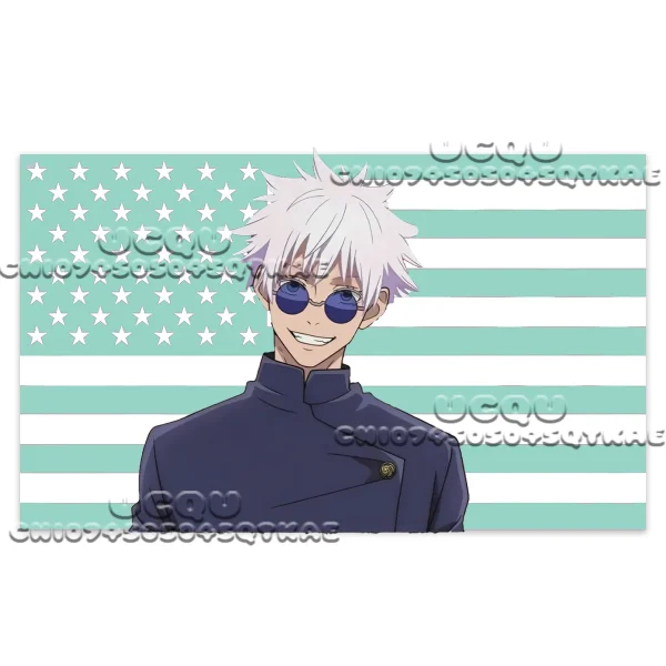 New Hot Jujutsu Kaisen American Flag Tapestry Anime Background Decoration Gojo Satoru Dormitory Bedhead Sofa Background Cloth 3