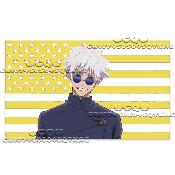 New Hot Jujutsu Kaisen American Flag Tapestry Anime Background Decoration Gojo Satoru Dormitory Bedhead Sofa Background Cloth 4