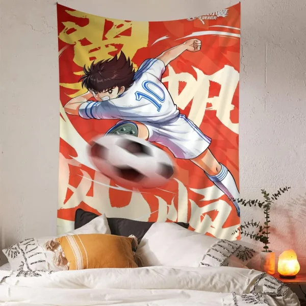 Japanese Anime Eanime Captain Tsubasa Hippie Wall Hanging Tapestries Art Science Fiction Room Home Decor Kawaii Room Decor 2
