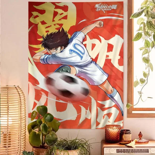 Japanese Anime Eanime Captain Tsubasa Hippie Wall Hanging Tapestries Art Science Fiction Room Home Decor Kawaii Room Decor 4