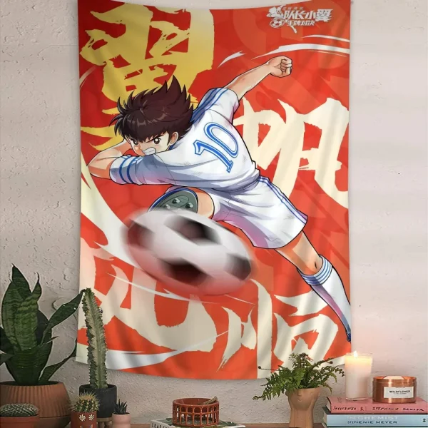 Japanese Anime Eanime Captain Tsubasa Hippie Wall Hanging Tapestries Art Science Fiction Room Home Decor Kawaii Room Decor 5