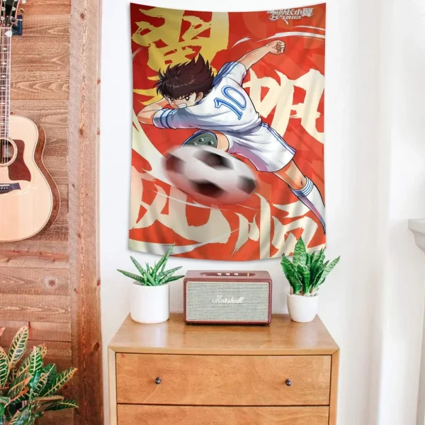 Japanese Anime Eanime Captain Tsubasa Hippie Wall Hanging Tapestries Art Science Fiction Room Home Decor Kawaii Room Decor 6