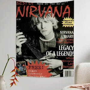 American Rock Band N-NirvanA Hanging Bohemian Tapestry Bohemian Wall Tapestries Mandala Kawaii Room Decor 1