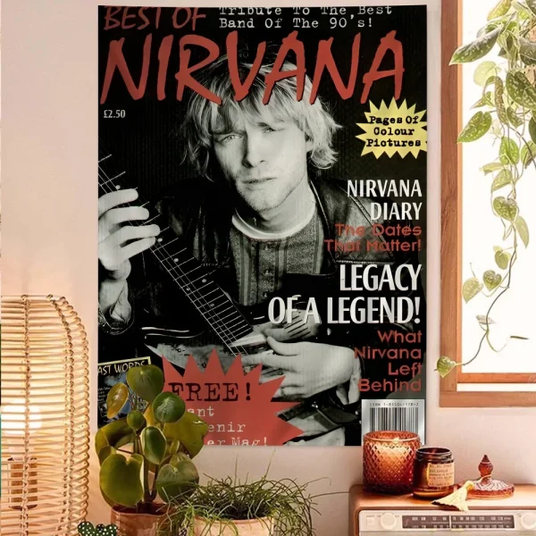 American Rock Band N-NirvanA Hanging Bohemian Tapestry Bohemian Wall Tapestries Mandala Kawaii Room Decor 2