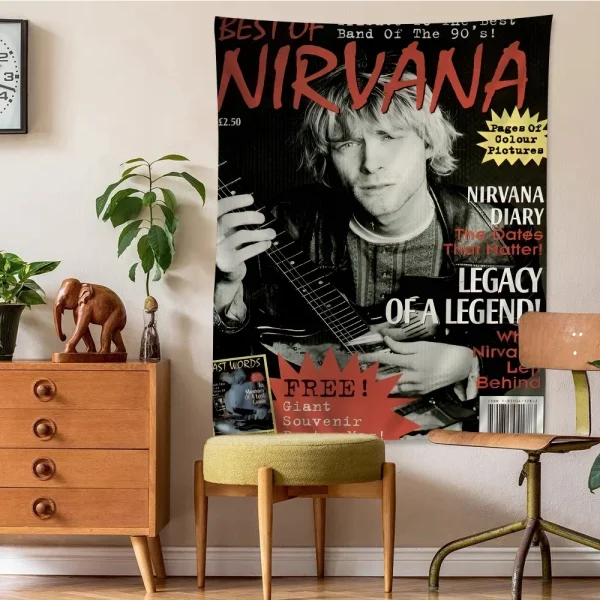 American Rock Band N-NirvanA Hanging Bohemian Tapestry Bohemian Wall Tapestries Mandala Kawaii Room Decor 3