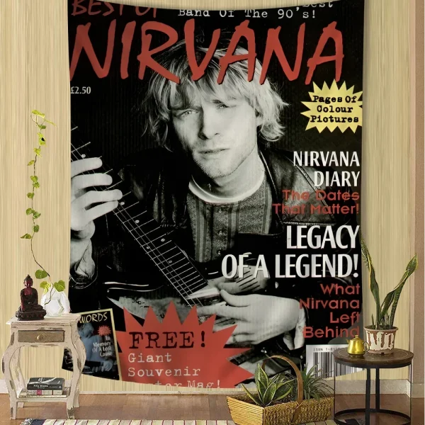 American Rock Band N-NirvanA Hanging Bohemian Tapestry Bohemian Wall Tapestries Mandala Kawaii Room Decor 6