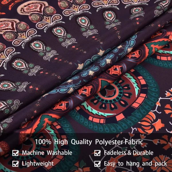 VIKAMA American Mandala Tapestry Hippie Wall Hanging Psychedelic Peacock Living Room Tea Room Wall Decoration Tapestry 6