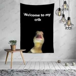 Welcome to My Crib Funny Flag Tapestry Art Room Home Decor Hippie Wall Hanging Bedroom Dormitory Background Gift Tapestry 1