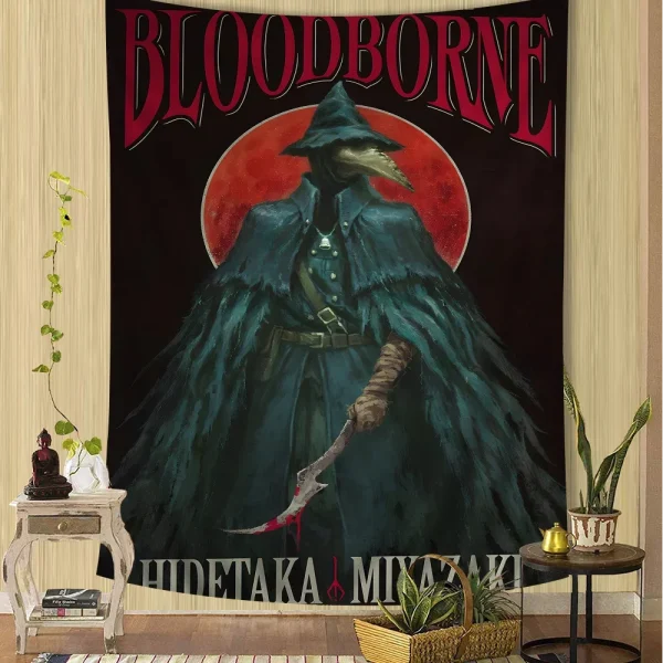 Bloodborne Printed Large Wall Tapestry Art Science Fiction Room Home Decor Decor Blanket 4