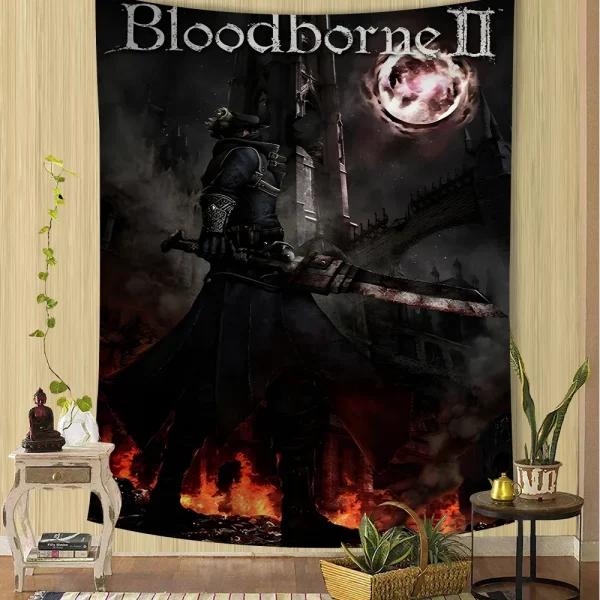 Bloodborne Printed Large Wall Tapestry Art Science Fiction Room Home Decor Decor Blanket 5