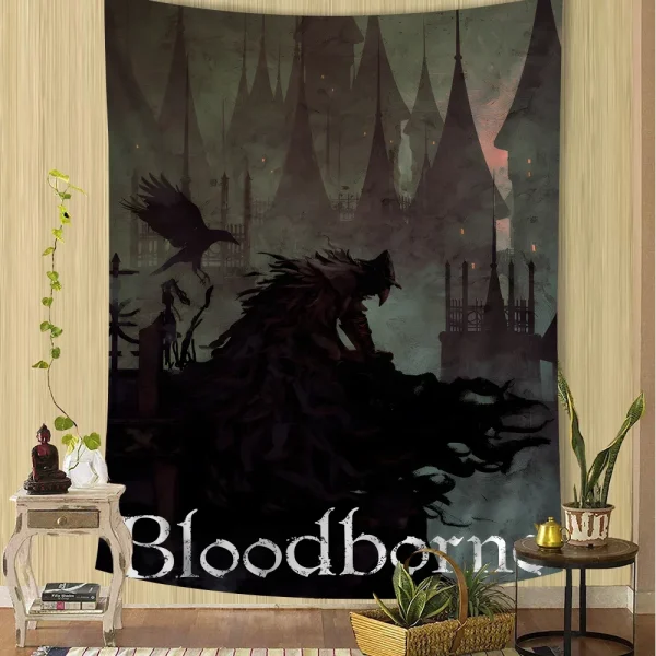 Bloodborne Printed Large Wall Tapestry Art Science Fiction Room Home Decor Decor Blanket 6