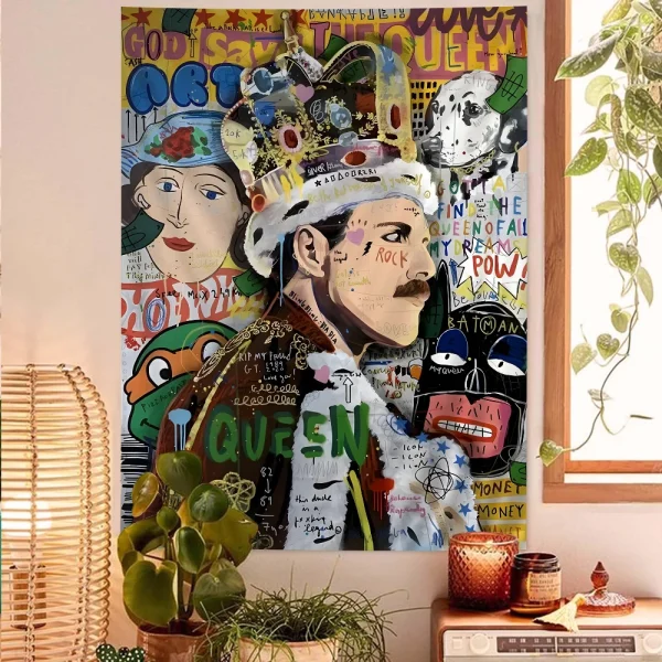 Pop Street Art Graffiti Music Hanging Bohemian Tapestry Hanging Tarot Hippie Wall Rugs Dorm Japanese Tapestry 3