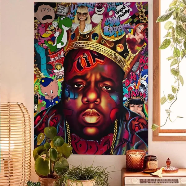 Pop Street Art Graffiti Music Hanging Bohemian Tapestry Hanging Tarot Hippie Wall Rugs Dorm Japanese Tapestry 4