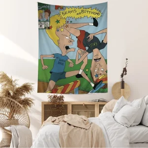 Anime Beavis And Butthead Cartoon Tapestry Wall Hanging Decoration Household Home Decor 1