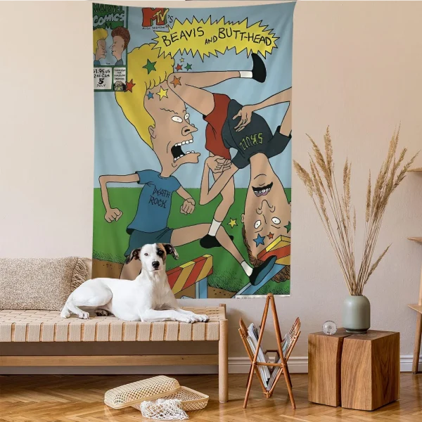 Anime Beavis And Butthead Cartoon Tapestry Wall Hanging Decoration Household Home Decor 2