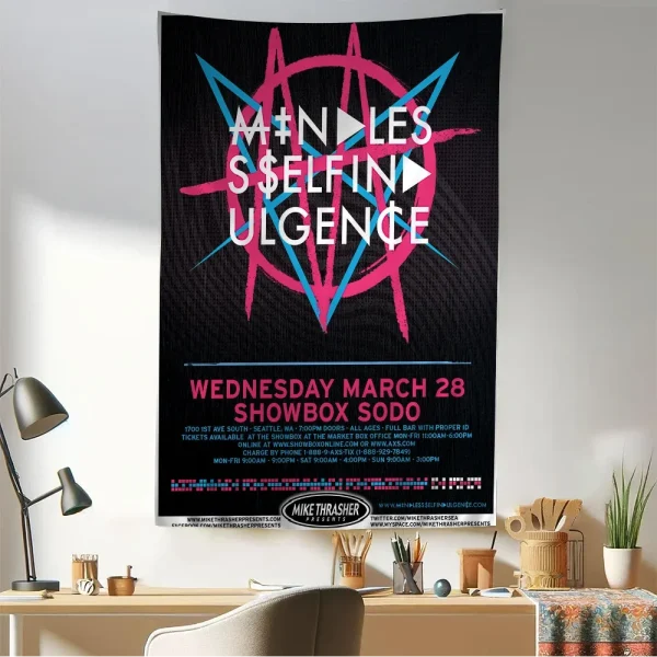 Mindless Self Indulgence Anime Tapestry Hanging Tarot Hippie Wall Rugs Dorm Home Decor 1